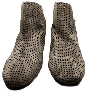 Sam Edelman Taupe Perforated Suede Paula Slip On Booties - Women 10.5 - Boho